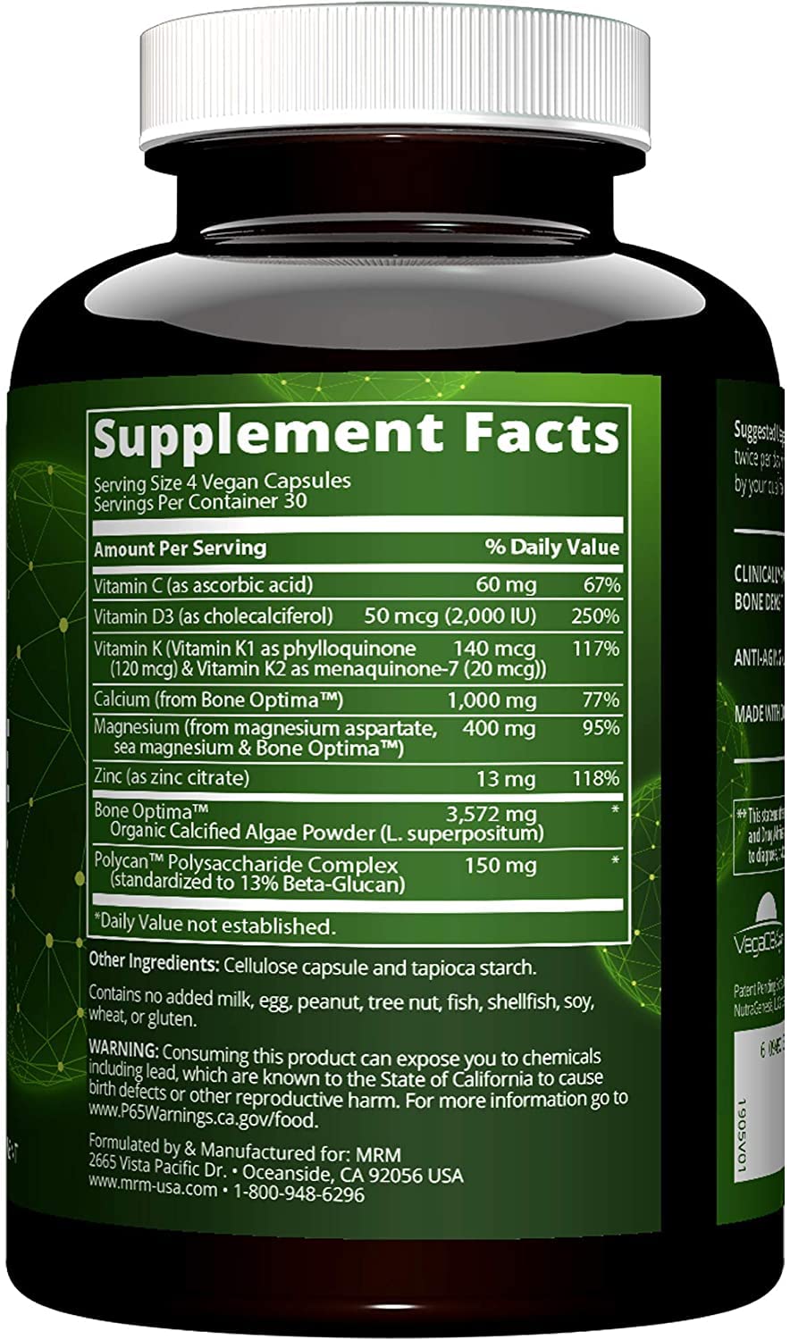 MRM Vegan Bone Maximizer 120 Capsules side view