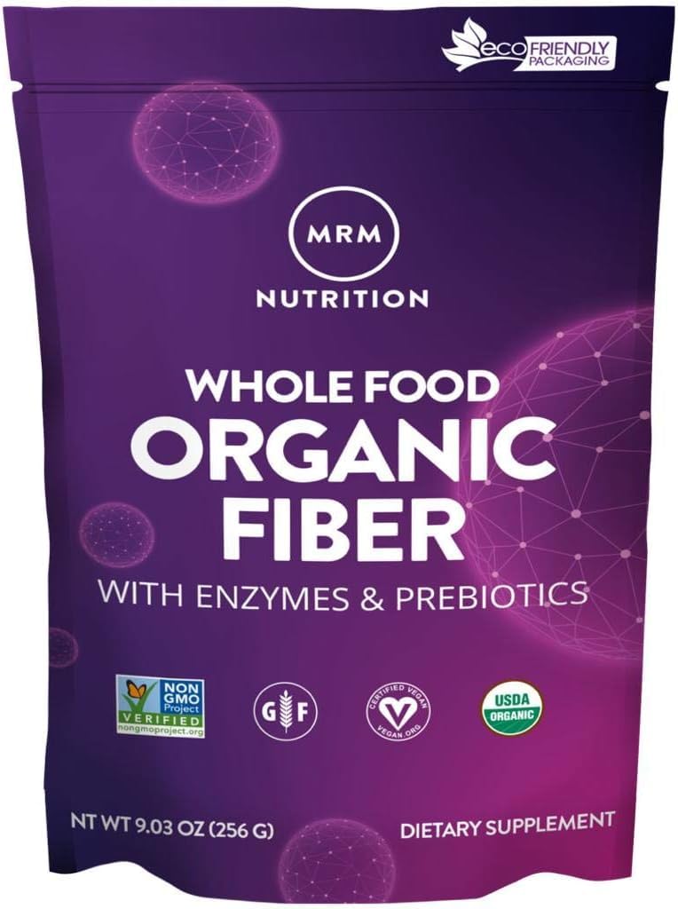 MRM Whole Food Raw Organic Fiber Powder front view packaging