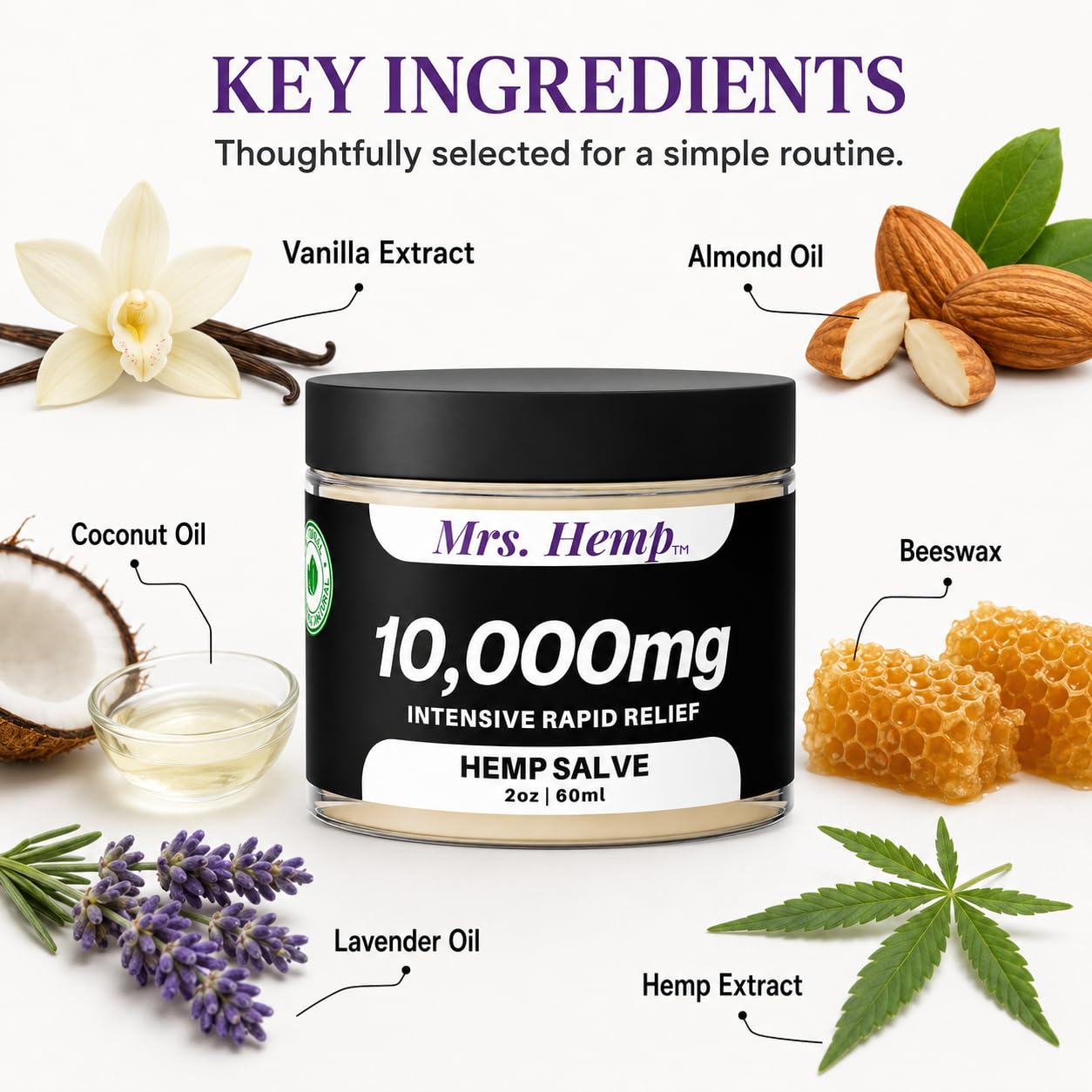 MRS. HEMP Hemp Extra Strength Healing Salve application on skin