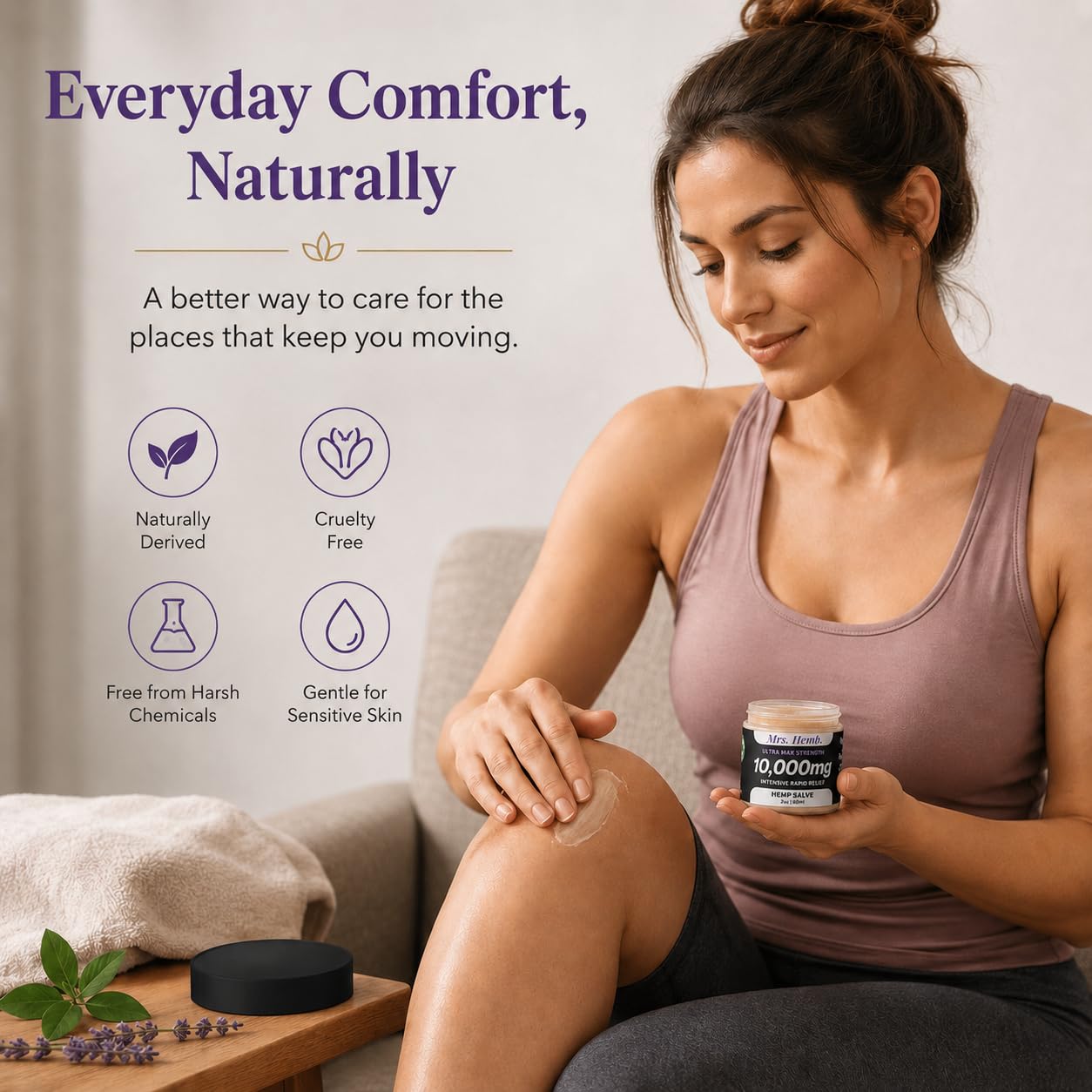 MRS. HEMP Hemp Extra Strength Healing Salve with hands