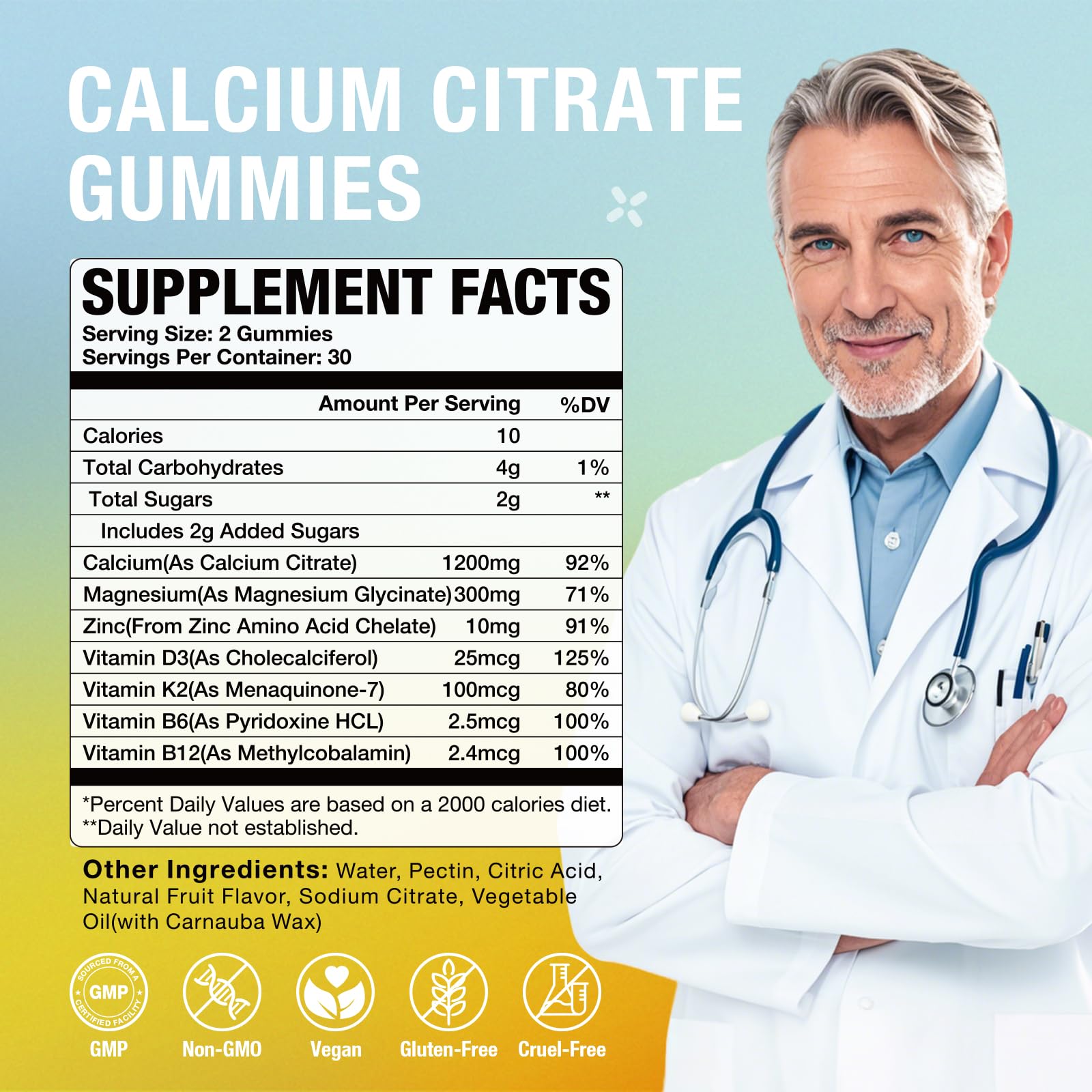 MSLOTAL Calcium Citrate Gummies in a hand