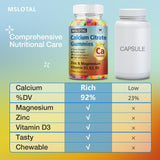 MSLOTAL Calcium Citrate Gummies packaging back view