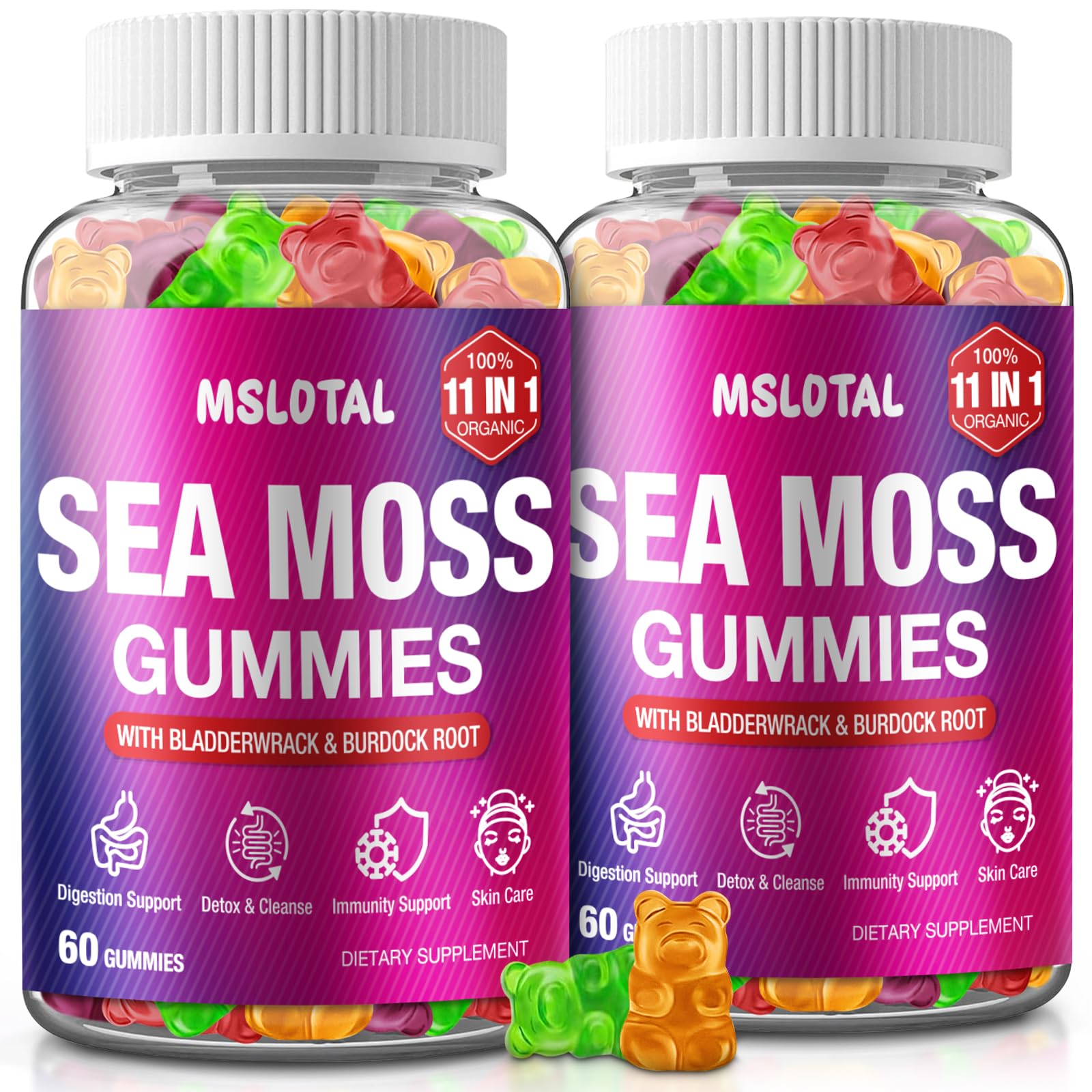 MSLOTAL Sea Moss Gummies front view packaging
