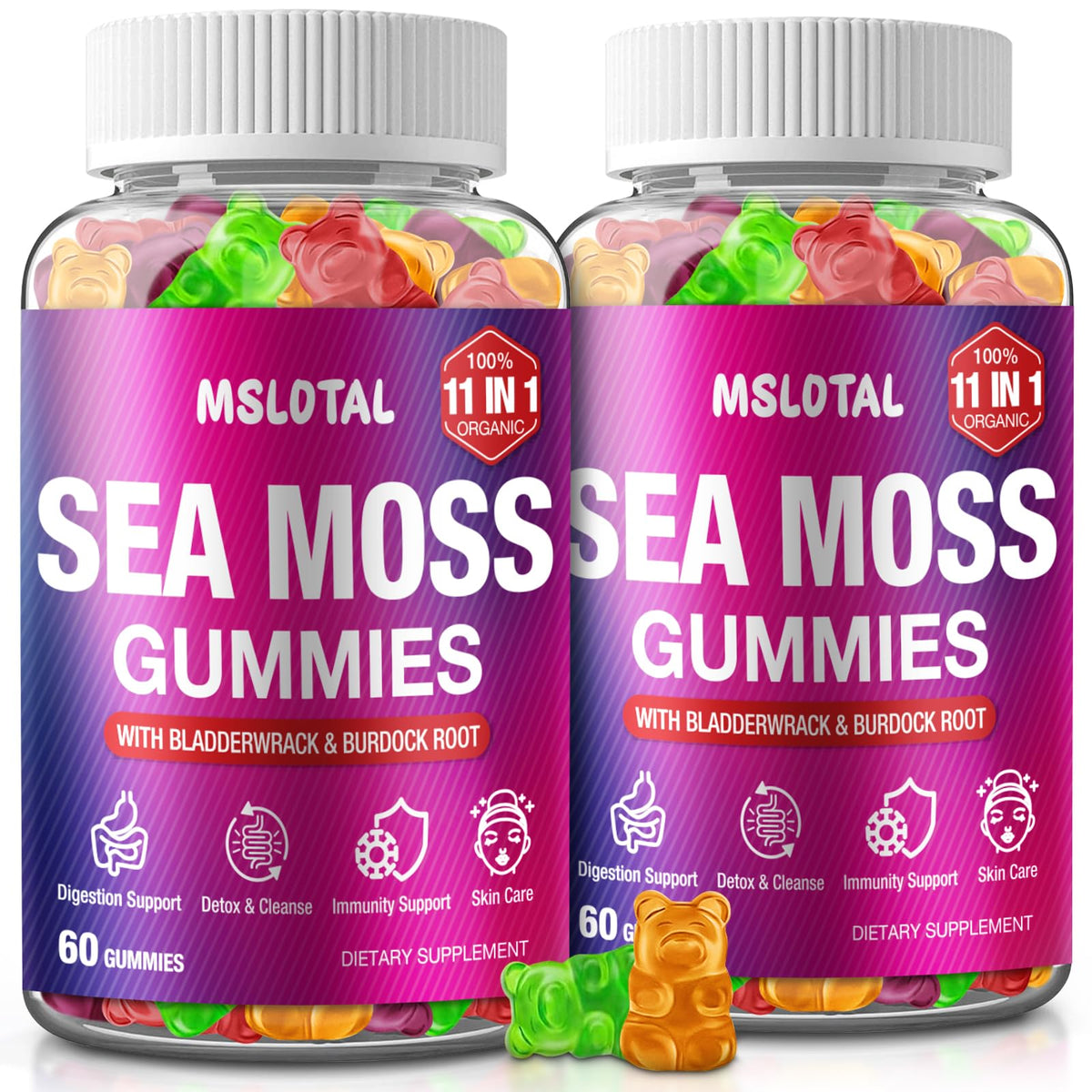 MSLOTAL Sea Moss Gummies front view packaging