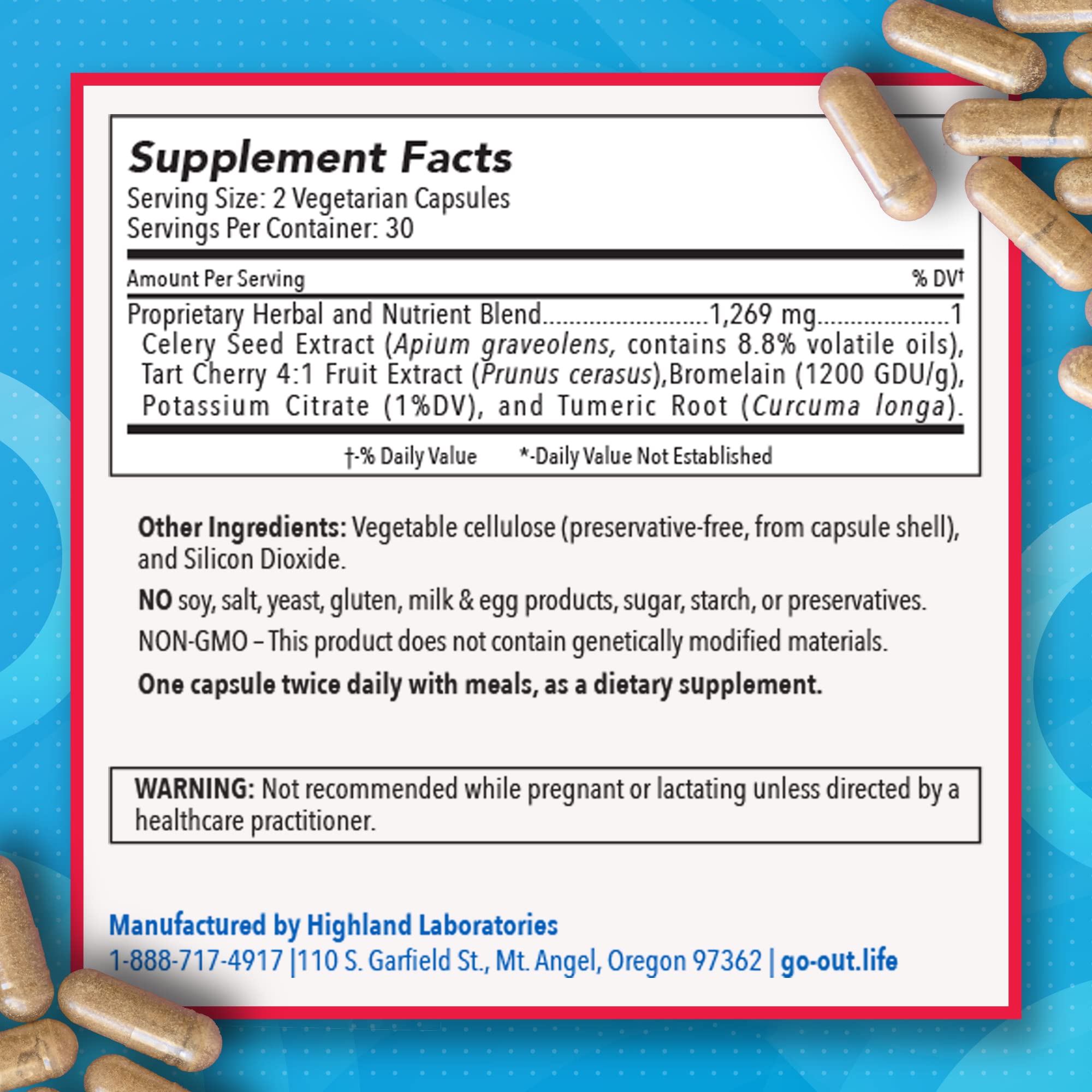Mt. Angel Vitamins Go Out Extra Strength Multi-Enzymes bottle side view