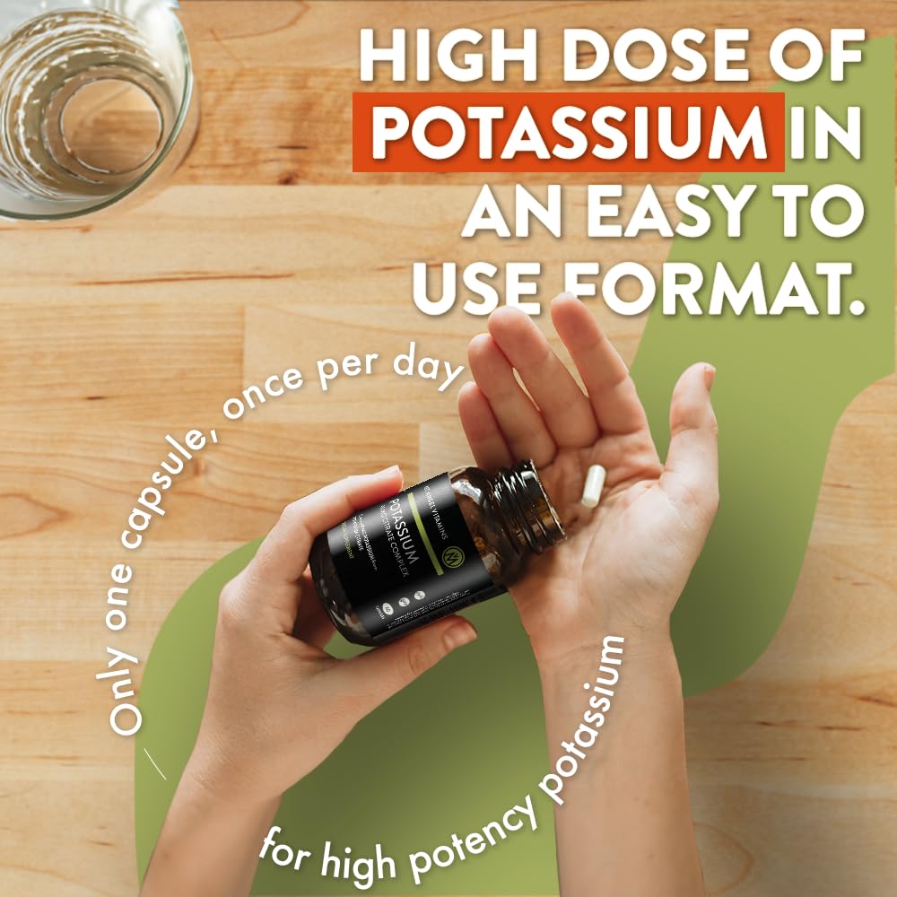 Mt. Angel Vitamins Potassium Citrate Supplement capsules on a table