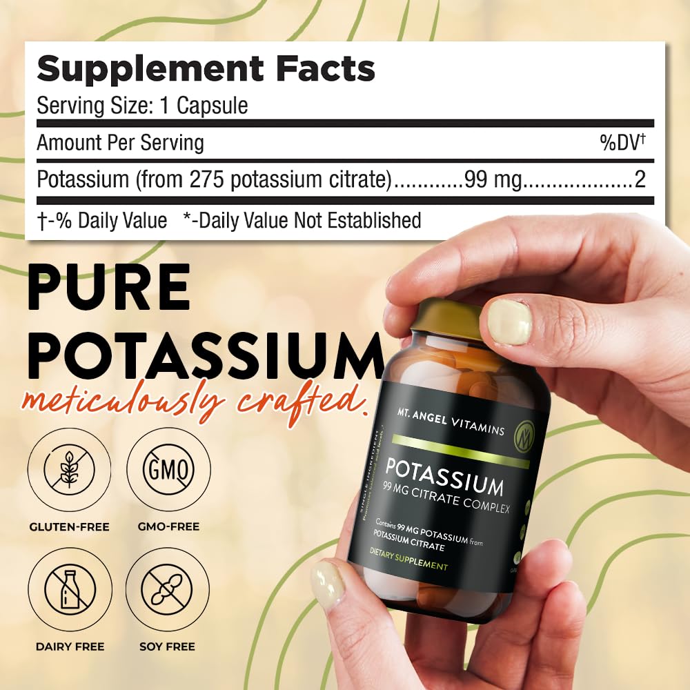 Mt. Angel Vitamins Potassium Citrate Supplement side view
