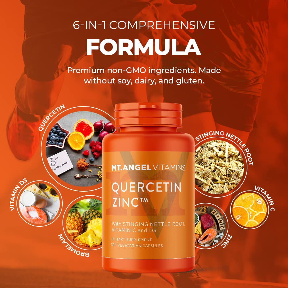 Mt. Angel Vitamins Quercetin Zinc Capsules with measuring spoon