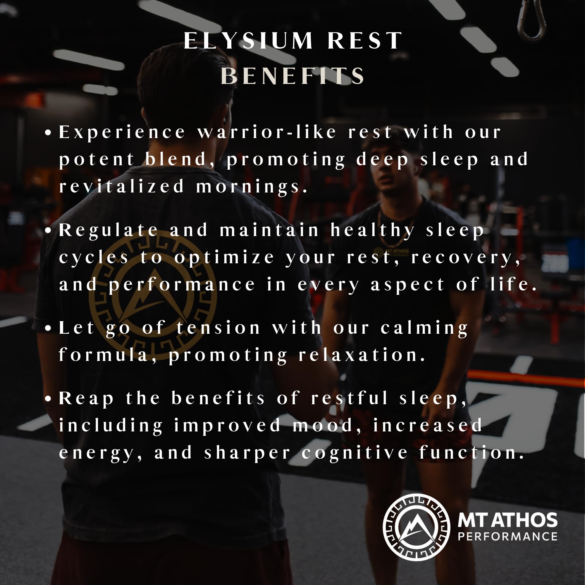 Mt. Athos Performance Elysium Rest capsules on a table