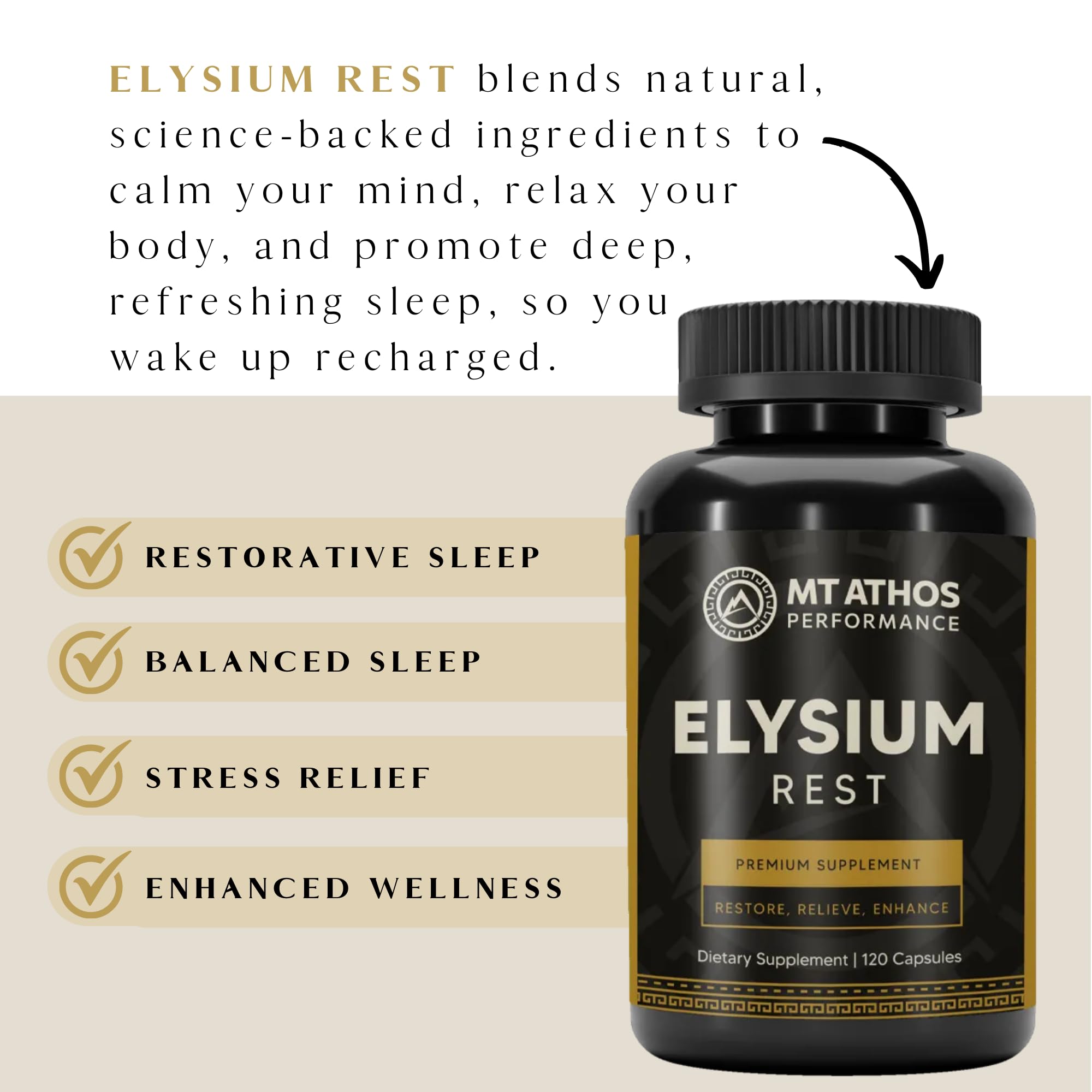 Mt. Athos Performance Elysium Rest label close-up