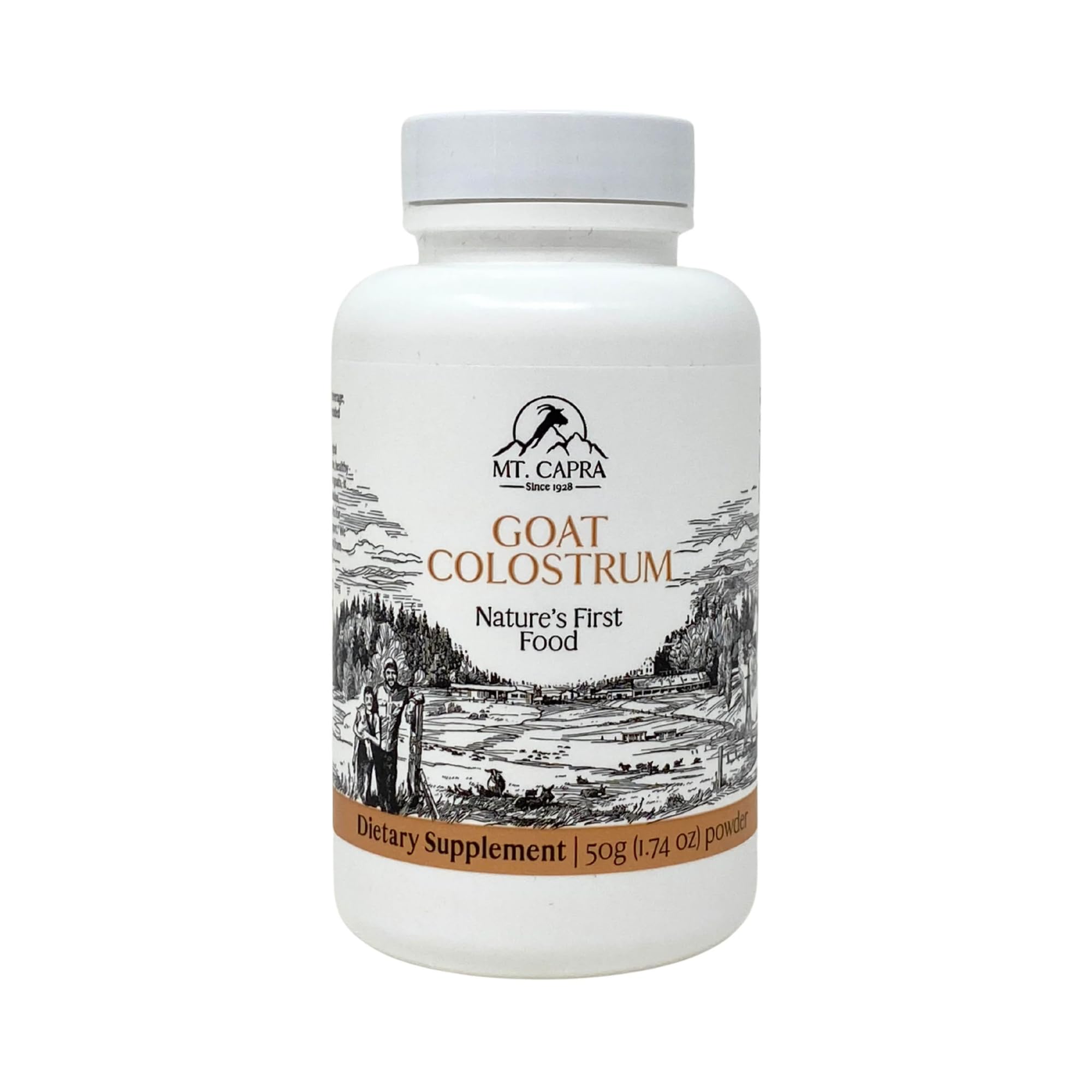 Mt Capra Goat Colostrum 1000mg supplement front view