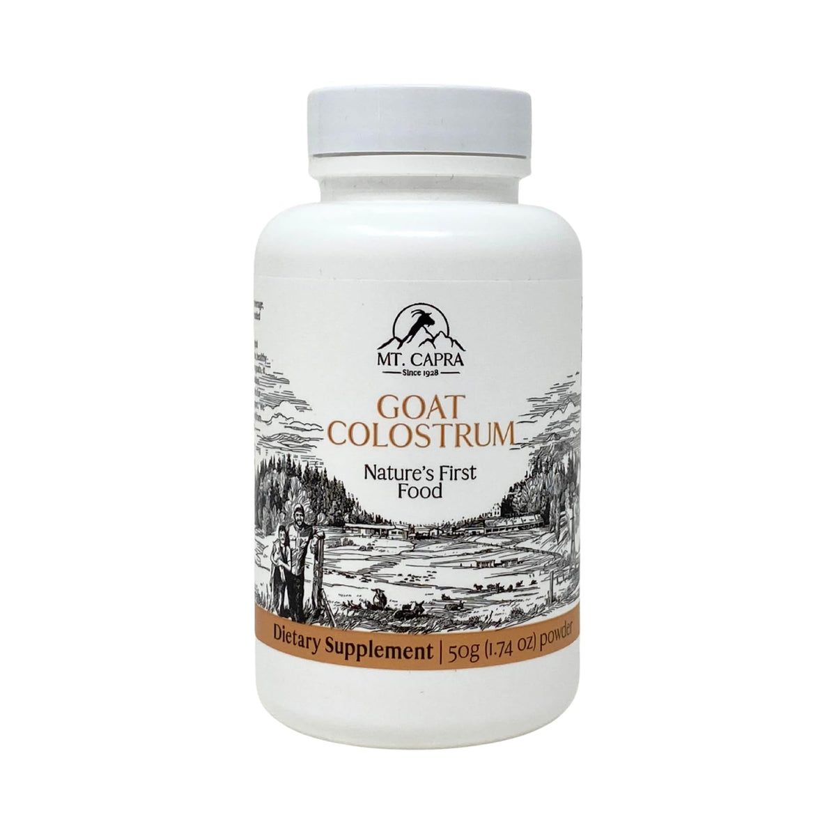 Mt Capra Goat Colostrum 1000mg supplement front view