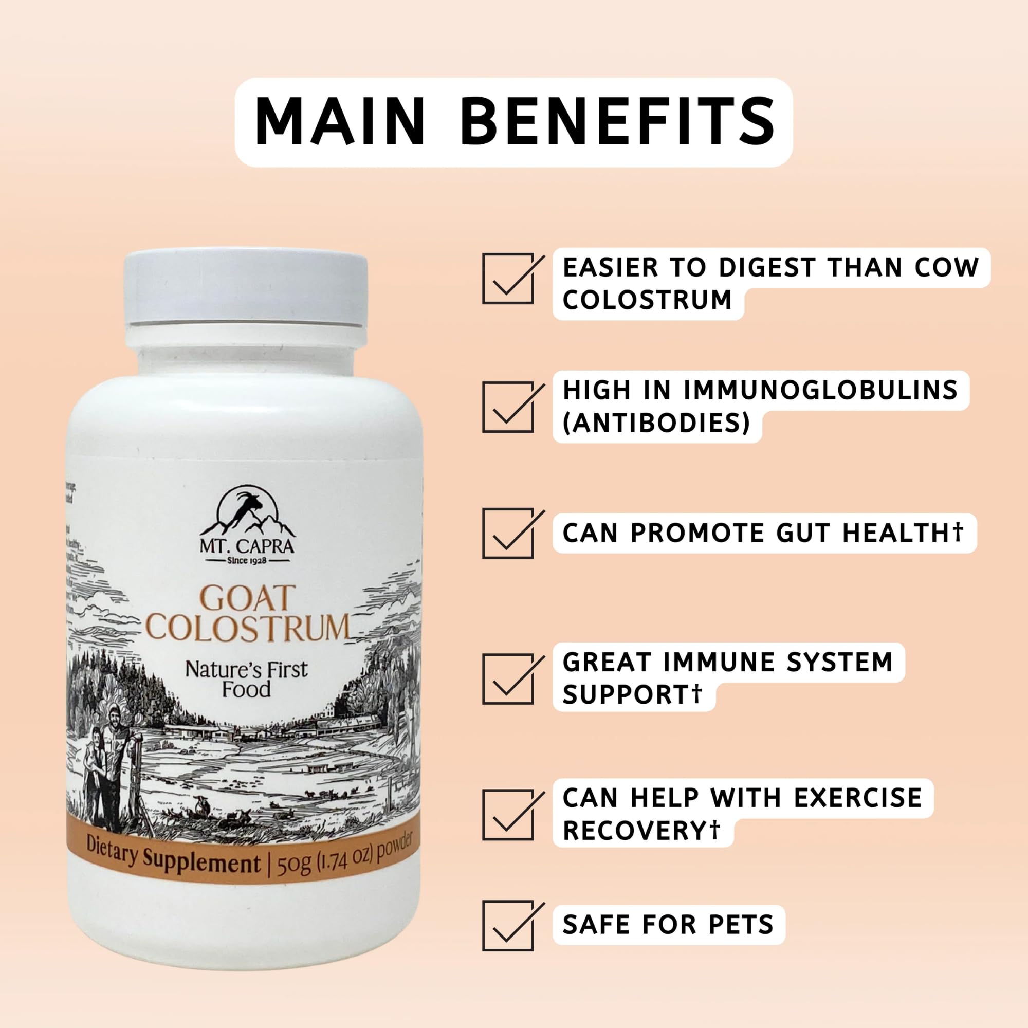 Mt Capra Goat Colostrum 80g container side view