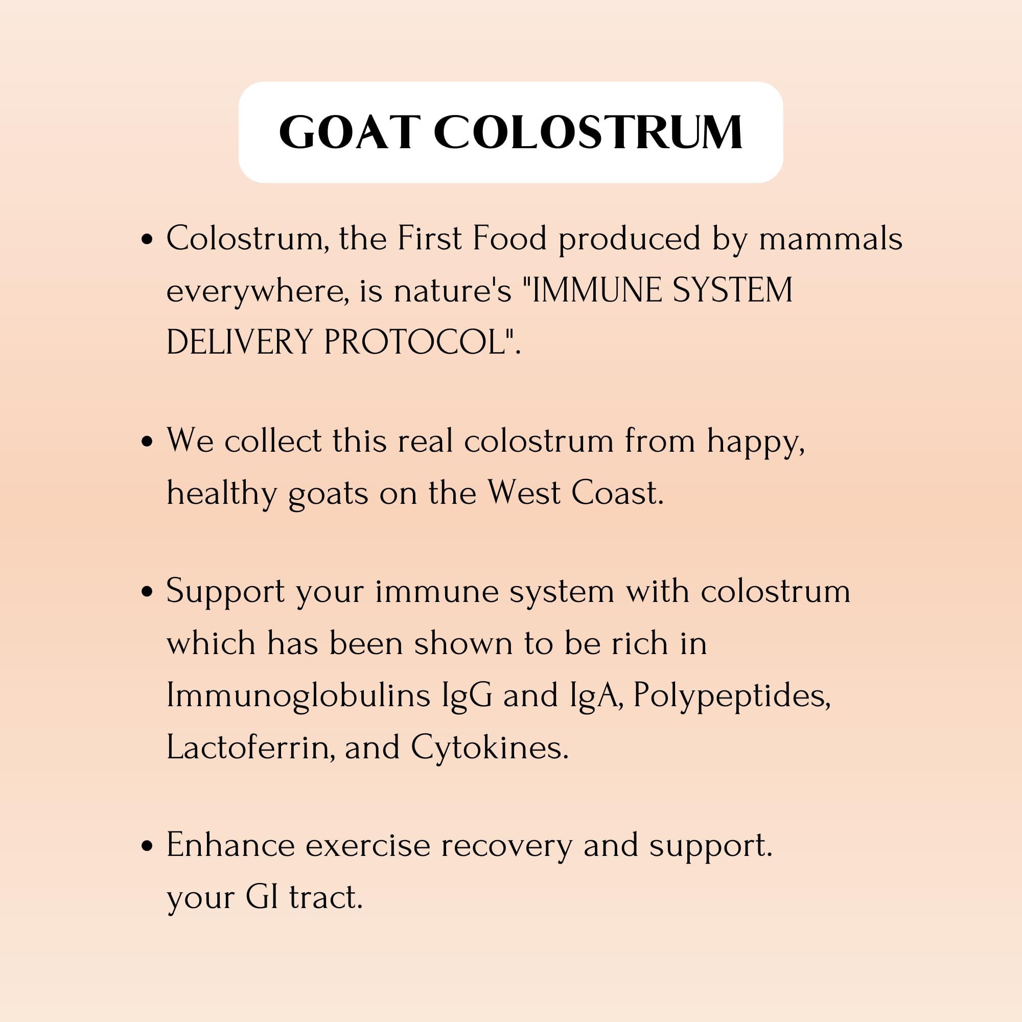 Mt Capra Goat Colostrum supplement on a wooden table