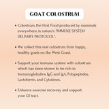 Mt Capra Goat Colostrum supplement on a wooden table
