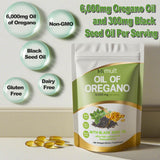 Mtmult Oregano Oil Capsules back view with ingredient list