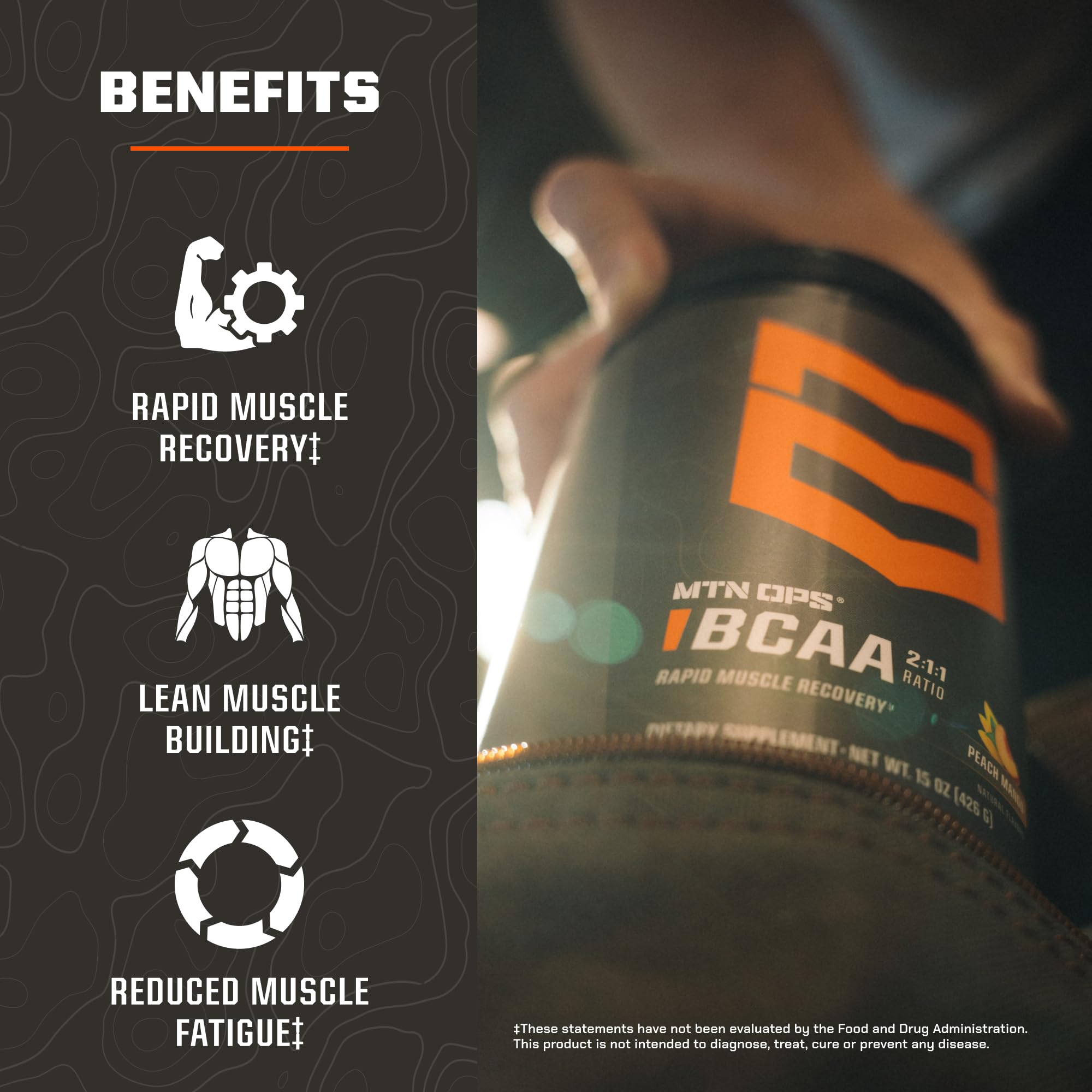 MTN OPS BCAA Drink Mix 454g mixed with water