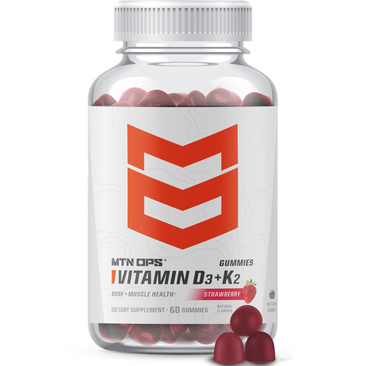 MTN OPS D3 + K2 Gummies 240g packaging front view