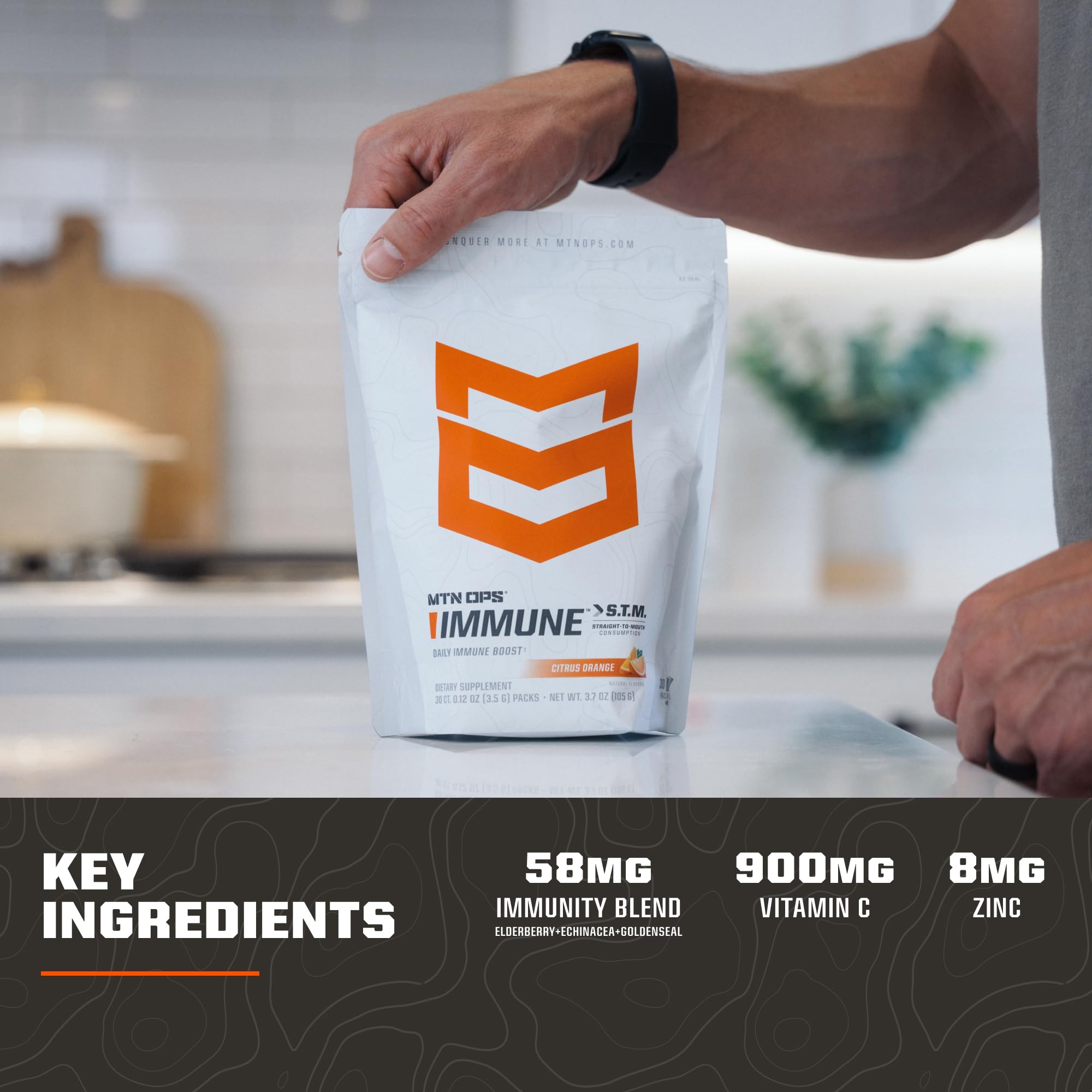 MTN OPS Daily daily wellness Support Sachets being poured