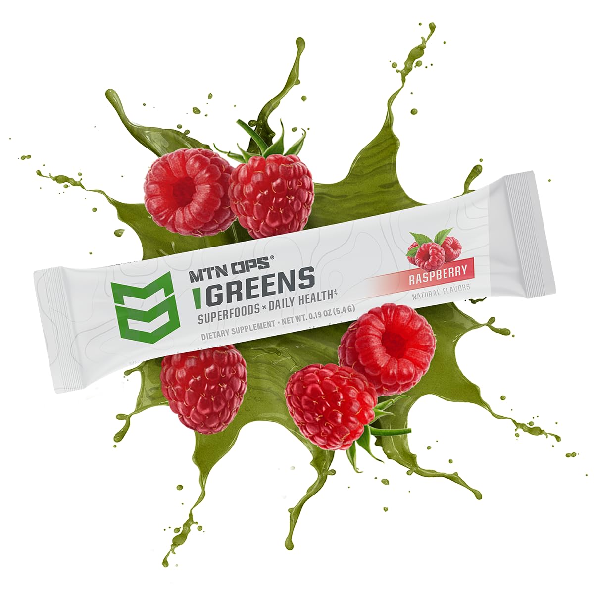 MTN OPS Daily Greens Superfood Blend on a kitchen counter