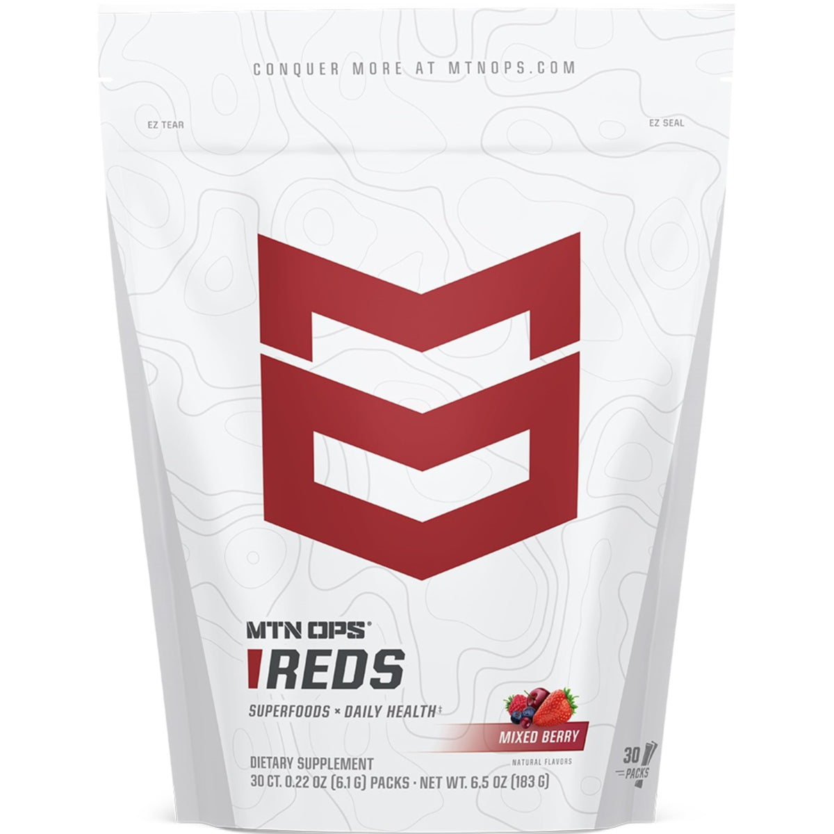 MTN OPS Daily Reds Powder 181g front view with packaging