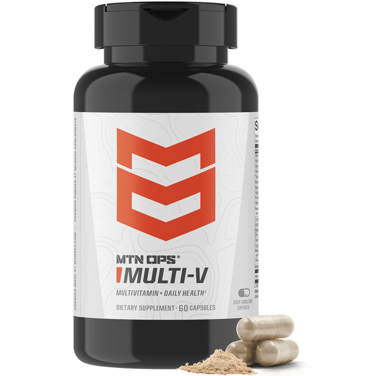 MTN OPS Multi-V multivitamin capsule bottle front view