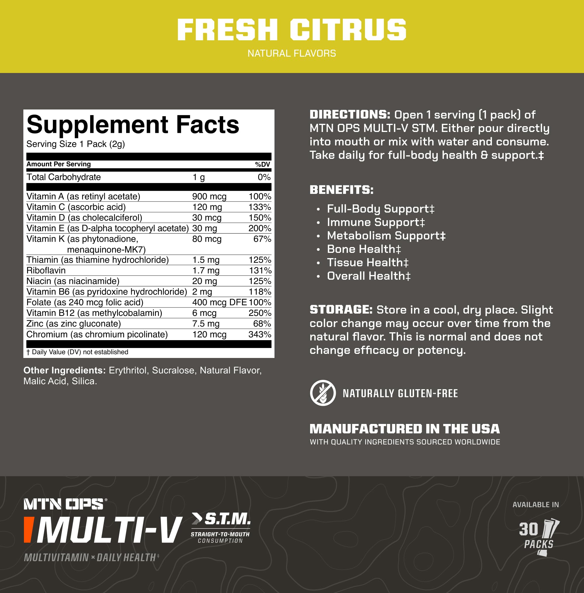 MTN OPS Multi-V STM Daily Multivitamin Powder lifestyle use