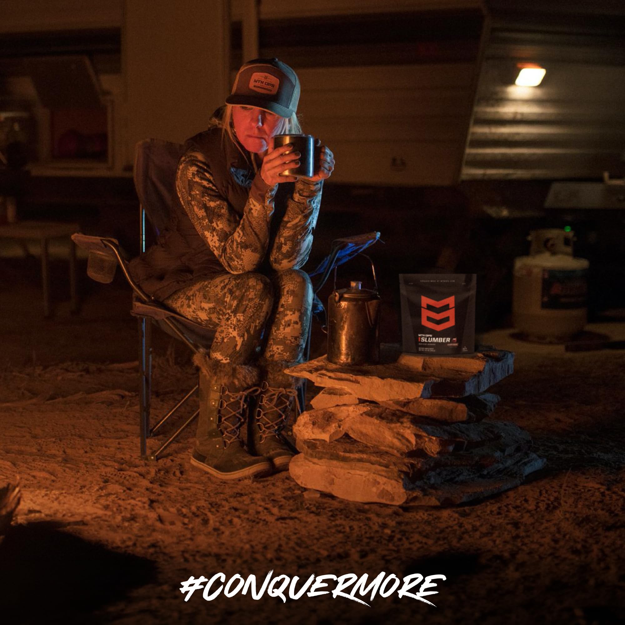 MTN OPS Slumber Gummies bottle with gummies scattered