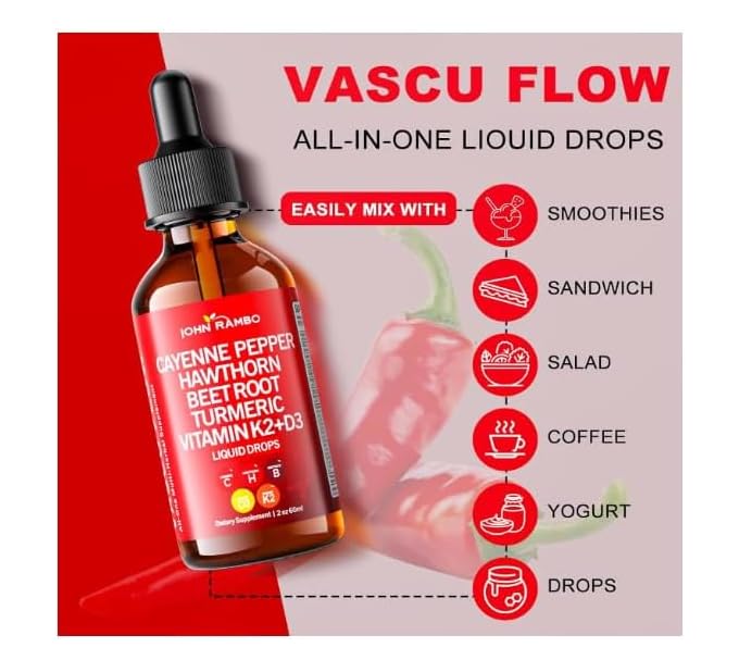 MudetHom Cayenne Pepper Liquid Drops 60ml with dropper