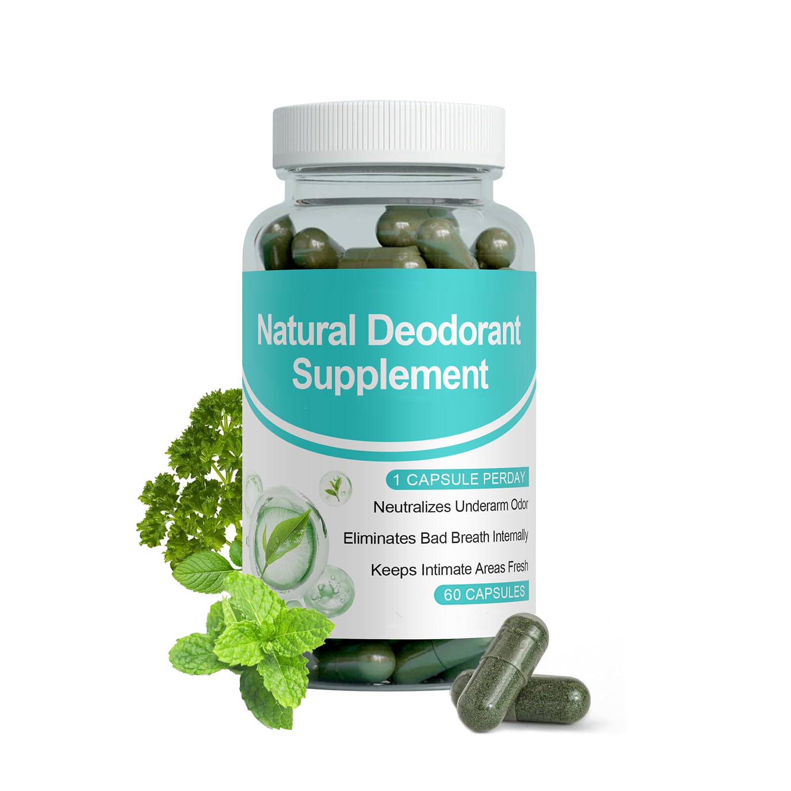 Mujruko Chlorophyll Capsules 60 count front view