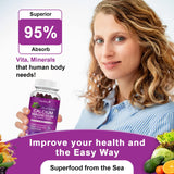 Mulittea Calcium Gummies 689g side view showing ingredients