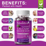 Mulittea Calcium Gummies on a wooden table