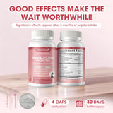 Mulittea Inositol Capsules with a notebook and pen
