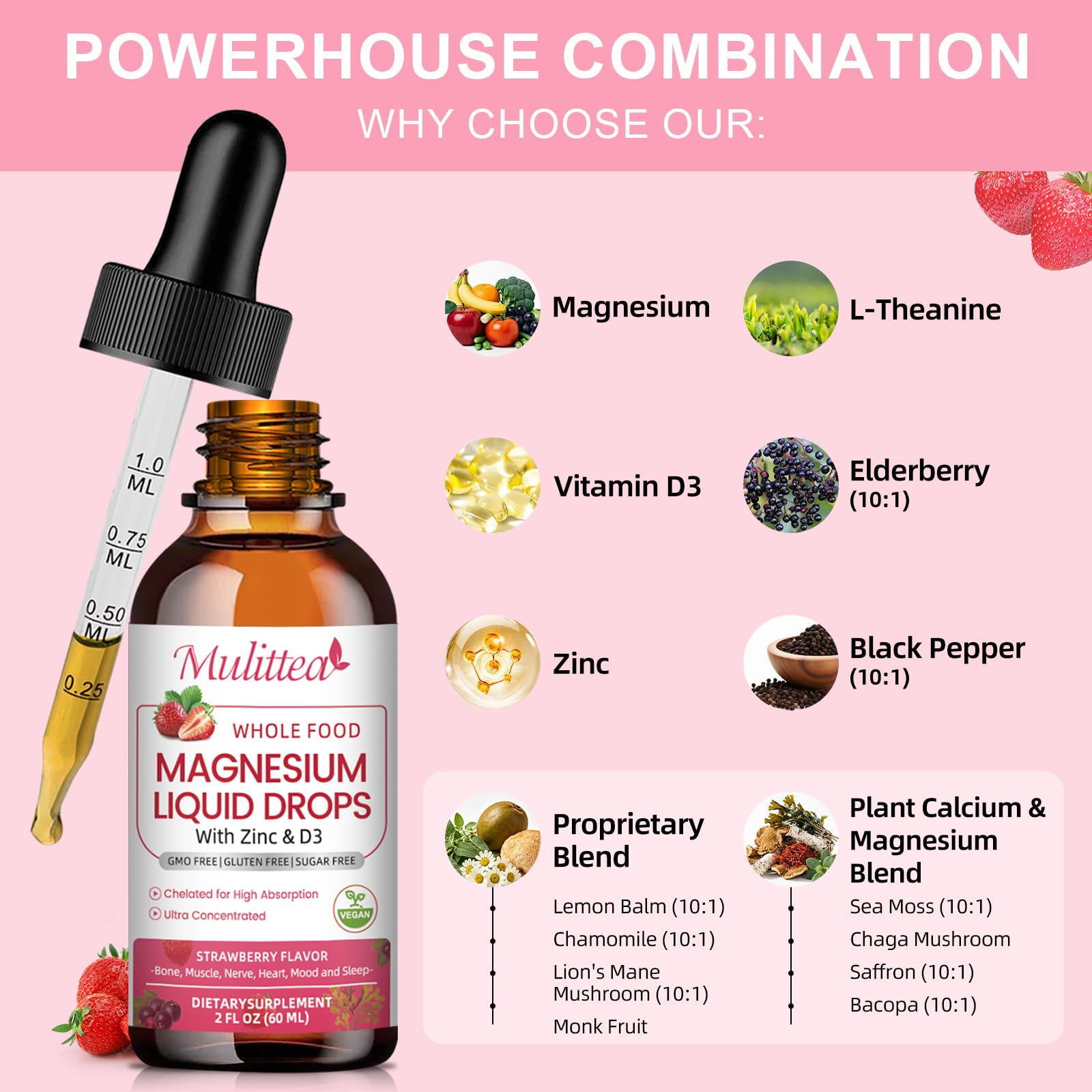 Mulittea Magnesium Complex Liquid bottle side view