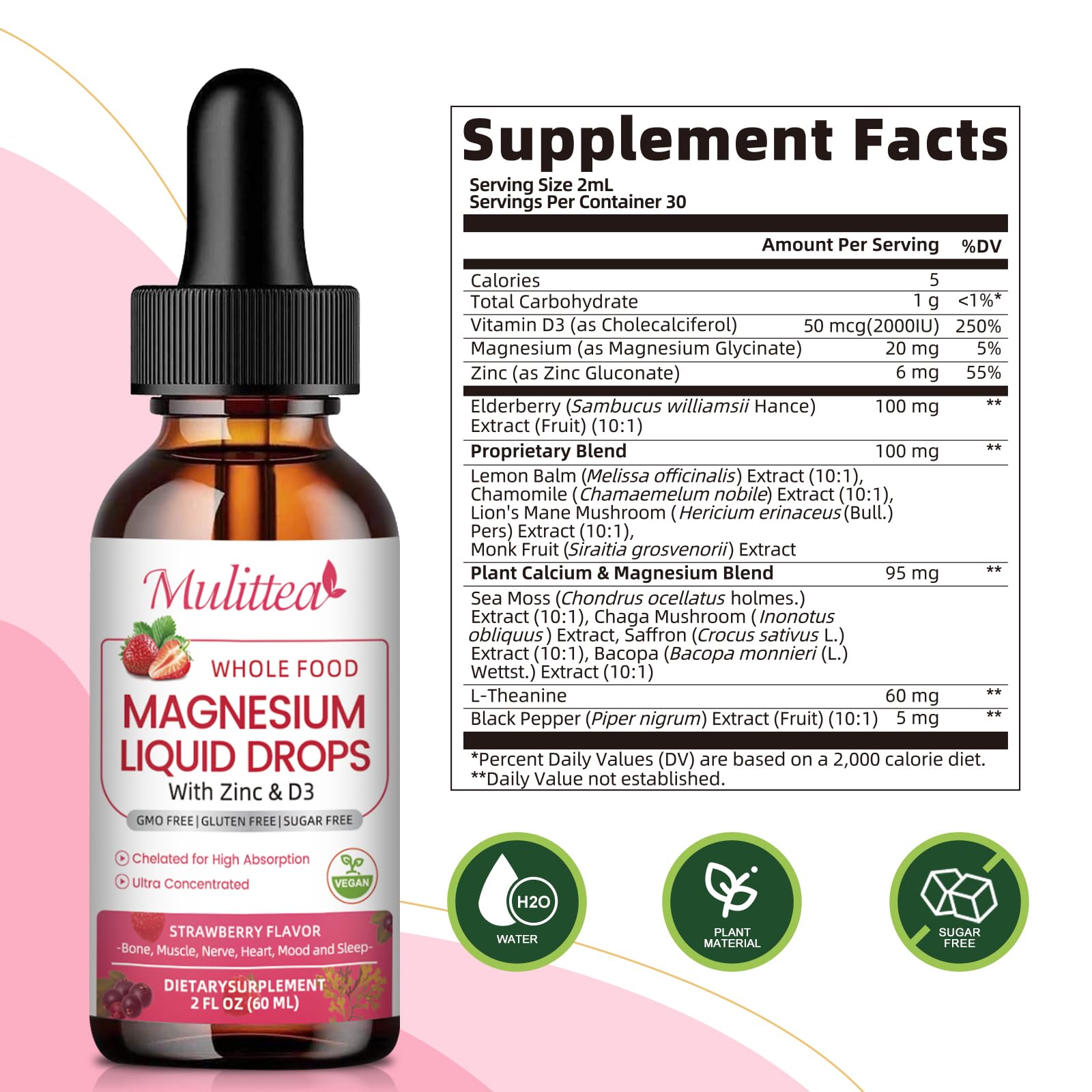 Mulittea Magnesium Complex Liquid with measuring cap