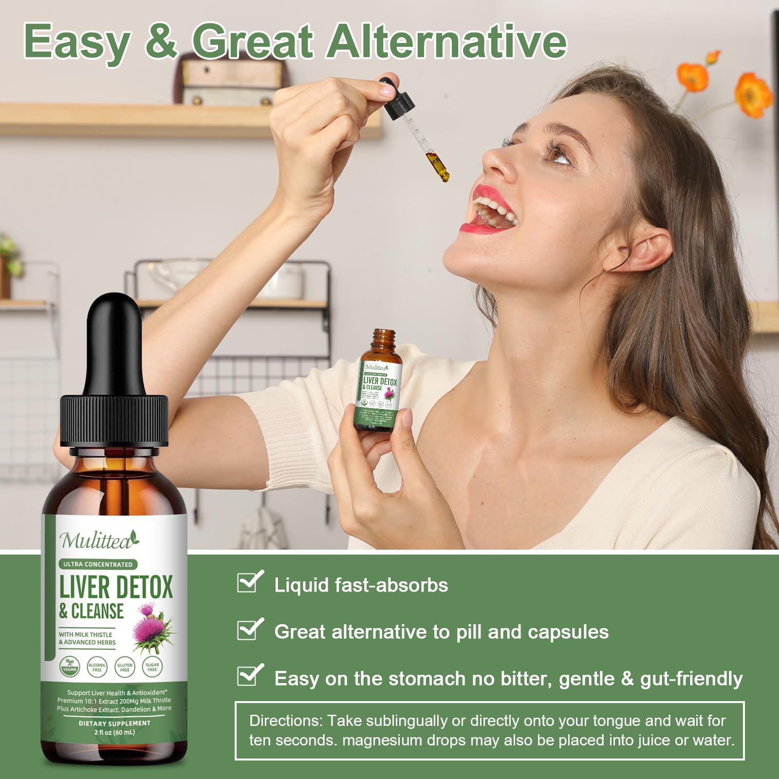 Mulittea Milk Thistle Liver Support Supplement ingredients list