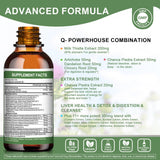 Mulittea Milk Thistle Liver Support Supplement liquid formula close-up