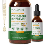 Mulittea Vitamin D3 + K2 MK7 supplement front view