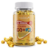 Mulittea Vitamin D3 + K2 MK7 Supplement softgel front view