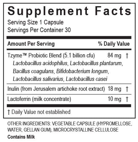 Multi-Enzyme Probiotic Supplement packaging on a table