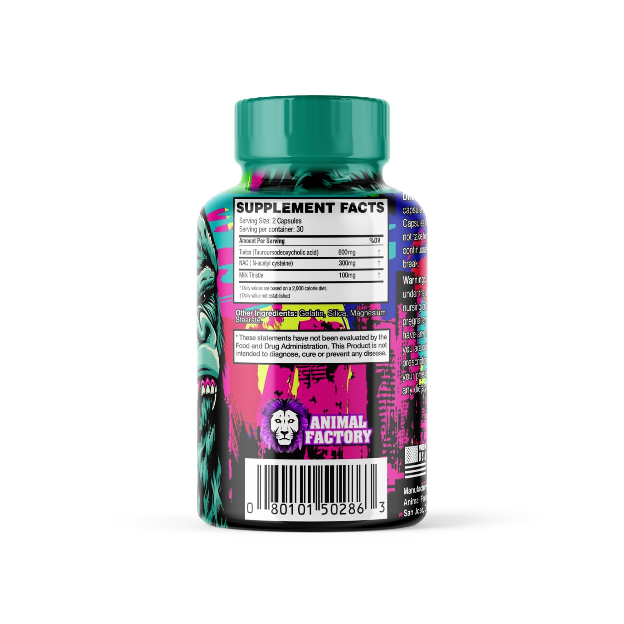 Muscle a balanced routine TUDCA 600mg supplement side view