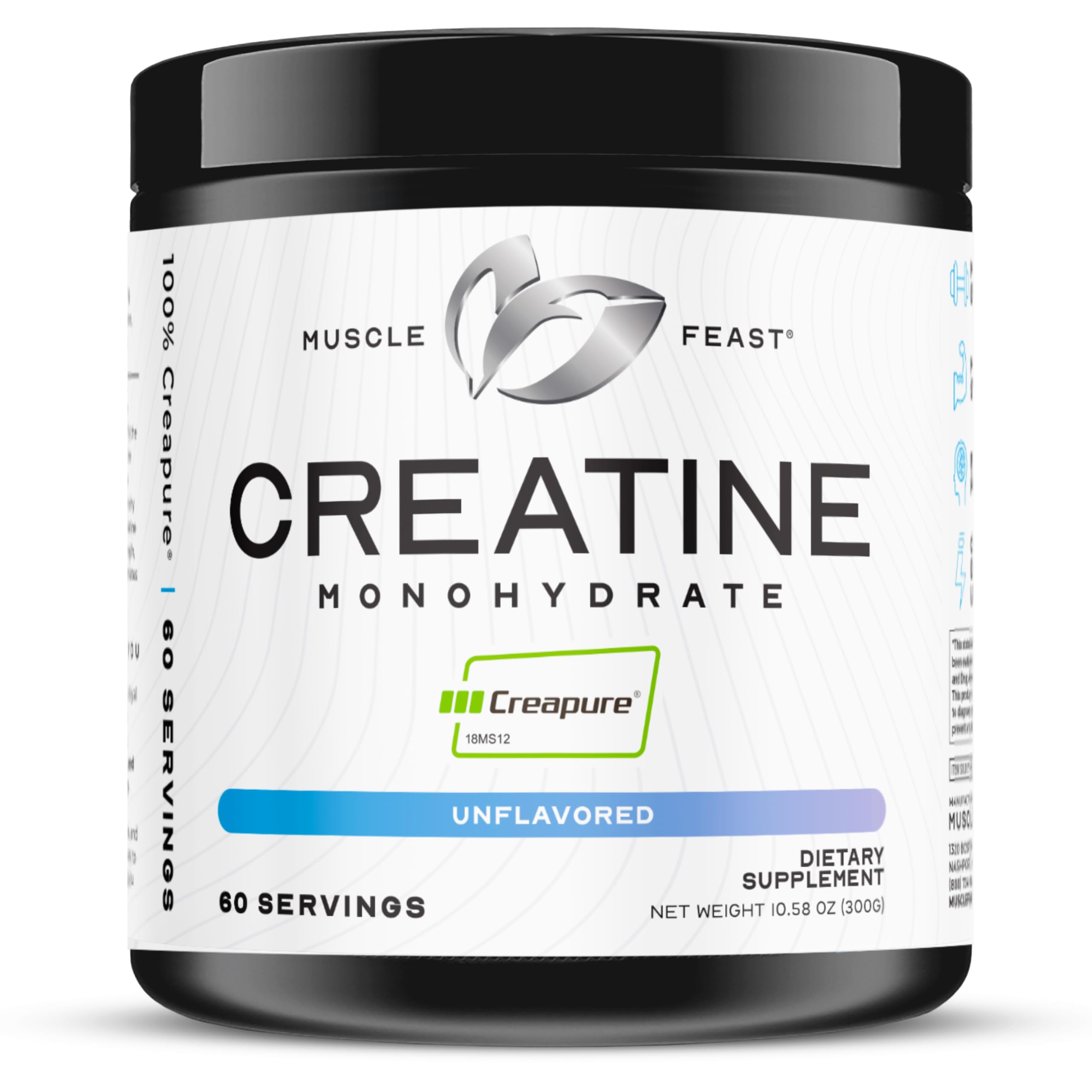 Muscle Feast Creapure Creatine Monohydrate 300g front view