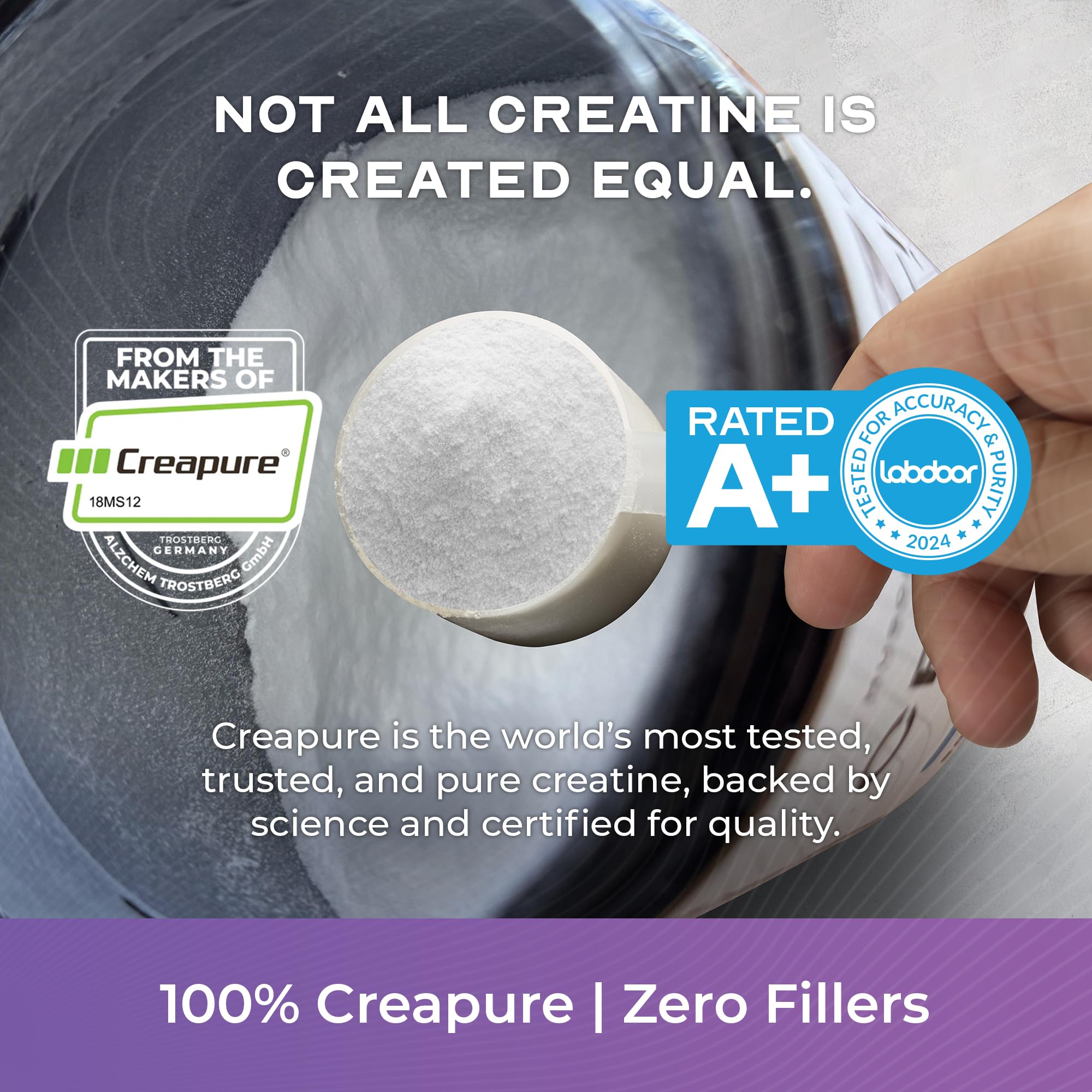 Muscle Feast Creapure Creatine Monohydrate 4500mg side view