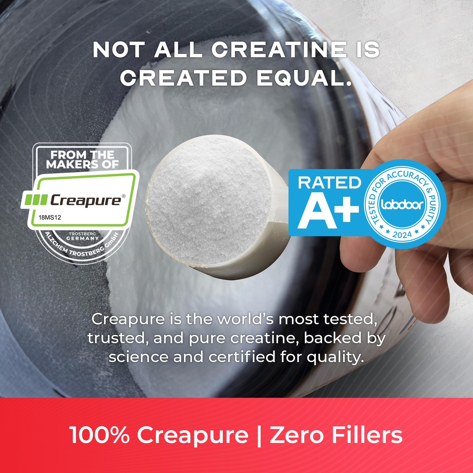 Muscle Feast Creapure Creatine Monohydrate Powder back view