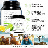 Muscle Feast Creatine Chews lemon lime flavour tablets