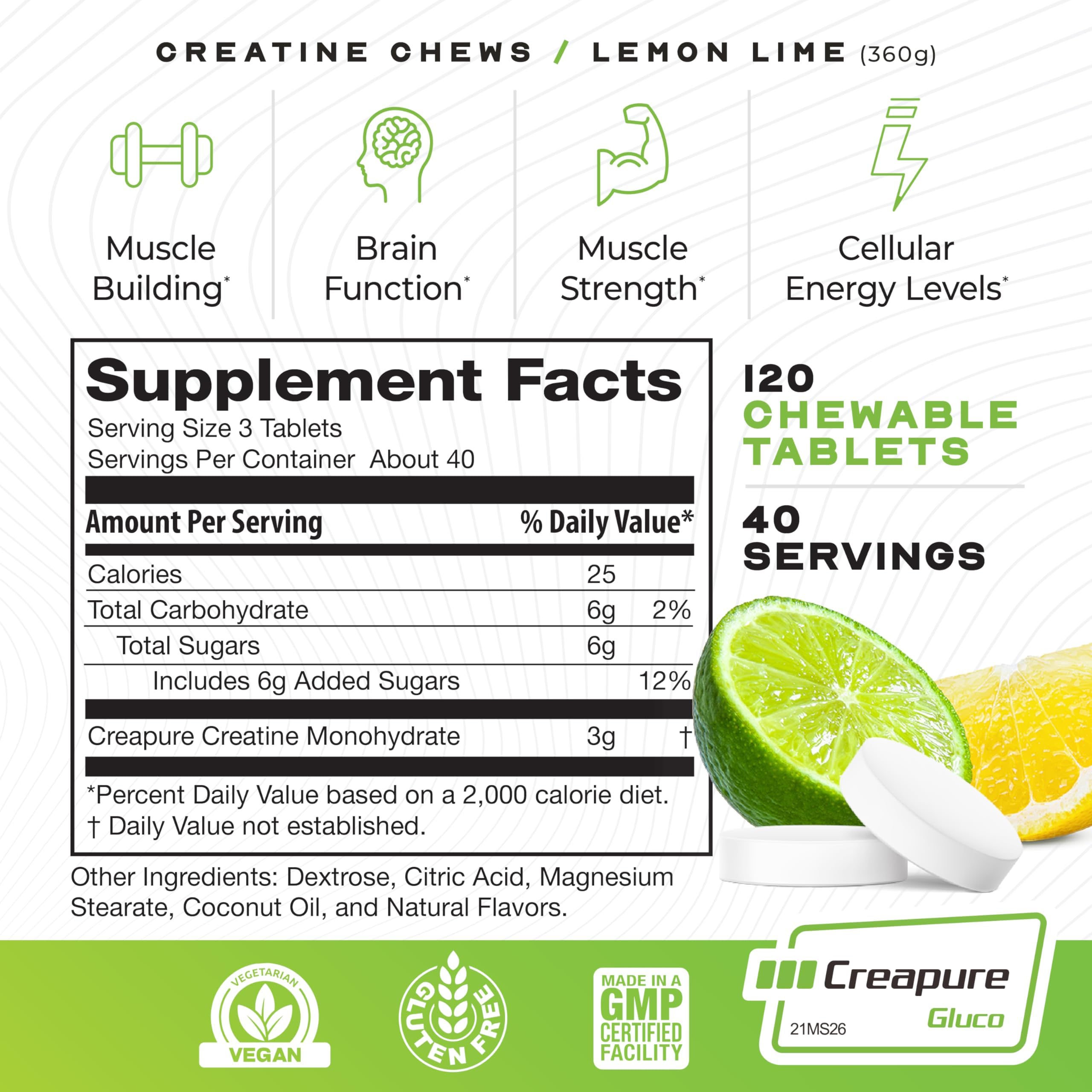 Muscle Feast Creatine Chews on a workout bench