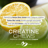 Muscle Feast Creatine Chews with fitness accessories