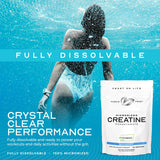 Muscle Feast Creatine Monohydrate 3200mg product dimensions on table