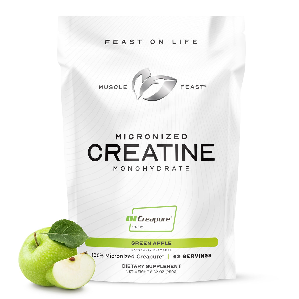 Muscle Feast Creatine Monohydrate Green Apple front view