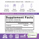 Muscle Feast Creatine Monohydrate Powder 290g Grape Flavour mixed in water